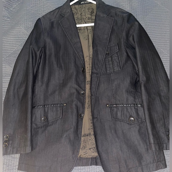 Gorgeous Laugeche Blazer, black and navy blue colour with leather pockets - Picture 2 of 4